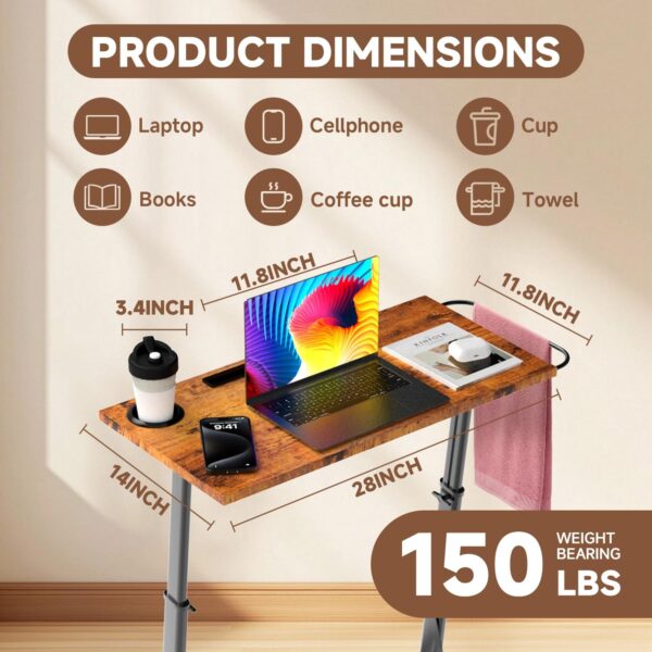 Adjustable Desk for Treadmill Walking Pad, Desk for Bike/Cycling, Workstation Standing Desk, Trainer Stand Table for Indoor, Treadmill Attachment-Exercise While Working or Watching TV