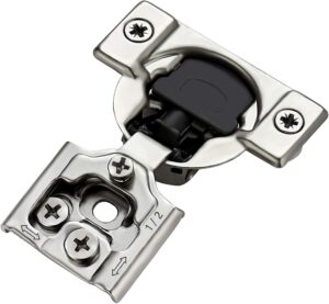 Ravinte 60 Pack (30 Pairs) 1/2 Inch Overlay Soft Close Hinges for Kitchen Cabinets - Satin Nickel Hidden Concealed Hinge, Stainless Steel, Self Closing