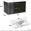 36" Bathroom Vanity with Sink, Floating Vanity Bathroom Sink Cabinet Wall Mount, Soft-Close Function 2 Large Drawers, Grooved Stripe Design, Hidden Damping Drawers, Black