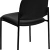 Flash Furniture Tania Comfort Vinyl Upholstered Stackable Side Reception Chair with Padded Seat, Modern Stackable Chair for Living Room/Office, Black