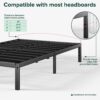 Zinus Yelena 14 Inch Metal Platform Bed Frame, Steel Slat Support, No Box Spring Needed, Eco Friendly WonderBox(TM) Packaging, Easy Assembly, Black, Queen