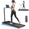 Foldable Walking Pad 2 in 1 Portable Treadmill for Home, 2.5HP Under Desk Treadmill, Remote Control Walking Pad Max Speed 3.8 MPH, Max Weight 300 lbs, Incline, Compact, LED Display