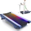 UREVO Smart Walking Pad with 14% Incline, Under Desk Treadmill for Home Use, Extended Walking Surface, LED Remote, Speed-Responsive Lighting, Quiet Brushless Motorized, UREVO APP