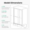 56-60" W x 70" H Semi-Frameless Double Sliding Shower Door, Glass Shower Door with Water Seal Strips and Anti-Collision Protection, 1/4" (6mm) Thick SGCC Tempered Glass, Adjustable Width, Chrome