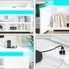 72" Modern TV Stand with LED Lights and Power Outlet for TVs Up to 80 inch, High Gloss Finish Entertainment Center, TV Console Cabinet with Storage for Living Room, White