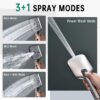 13-Inch Shower Heads with Multi-Function Handheld Sprayer Combo, 3-Way Metal Extended Diverter with Holder and Metal Adjustable Curved Shower Extension Arm, Extra Long Hose Brushed Nickel