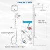 gotonovo SUS304 Outdoor Shower Fixture High Pressure Shower System Combo Wall Mount 2 Dual Function Shower Faucet Set Round Handheld Spray Matte Black Double Cross Handle