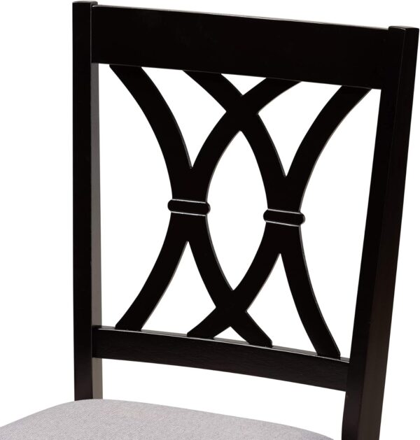 Baxton Studio Millie Modern and Contemporary Grey Fabric Upholstered and Dark Brown Finished Wood 5-Piece Dining Set