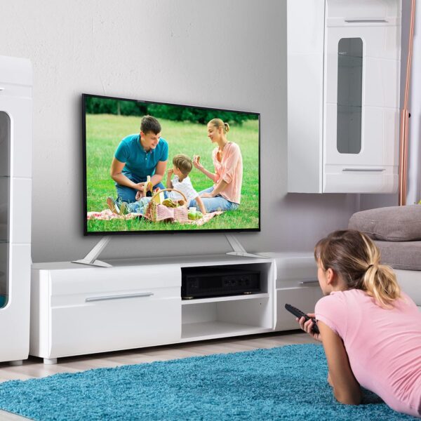 71kcxQvkhCL._AC_SL1500_.jpg WALI Universal TV Stand, TV Stand for Living Room Mounting for 22 to 65 inch Television up to 110lbs, Small TV Legs with Mounting Holes up to 800x500mm(TVS001-W), White