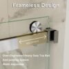 Frameless Shower Door 66-72" W x 76" H Double Sliding 3/8"(10mm) Think Clear Tempered SGCC Glass Stainless Steel HardwareTowel Bar Handle - Brushed Nickel