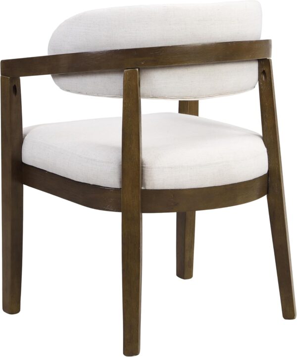Christopher Knight Home Set of 2 Lanford Fabric Upholstered Dining Chairs, Curved Backrest Kitchen Side Chair, Soft Padded Seat&Back Cushion, Solid Wood Armchair, Ergonomic Extra Seat, Beige+Walnut