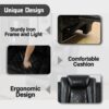 Leather Power Recliner Sofa Set with LED, Living Room Furniture Set, Leather Sofa Set with USB Port Storage Console Cup Holder (Leather Sofa and Loveseat Set, Black)