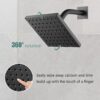 Bathtub Shower Faucet Set,6 Inch Square Shower Trim Kit Single Handle Shower System,Showerhead and Handle Set Male Thread Pressure Balance Valve,Without Tub Spout,Matte Black