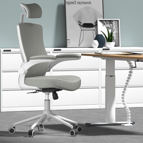 Home Office Chair, Ergonomic Comfy Desk Chair, High Back Computer Chair- Adjustable Headrest with Flip-Up Arms, Lumbar Support, Swivel Executive Task Chair (Modern, Star Dust)
