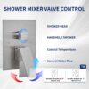 BWE Shower System Brushed Nickel 10 Inch Square Bathroom Luxury Rain Mixer Shower Combo Set Shower Kit Wall Mounted Rainfall Head Shower Faucet Rough-in Valve Body and Trim Included