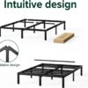 Zinus Yelena 14 Inch Metal Platform Bed Frame, Steel Slat Support, No Box Spring Needed, Eco Friendly WonderBox(TM) Packaging, Easy Assembly, Black, Queen