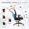 Sophia & William Ergonomic Rocking Mesh Office Desk Chair High Back, Modern 360° Swivel Executive Computer Chair with Height Adjustable Armrests, Lumbar Support, Black