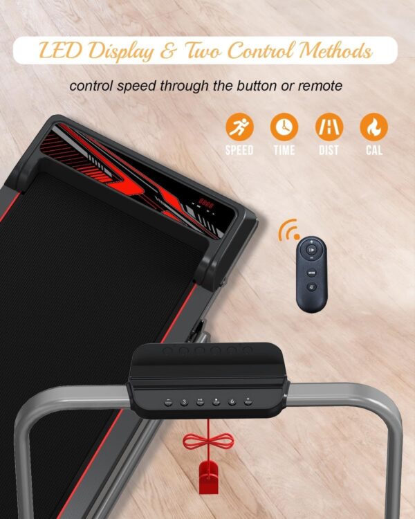 NAYSAYE Walking Pad Treadmill, Led Display Walking Jogging Running Machine with Remote Control,2.5hp Readmills for Home & Office Walking Jogging Running Machine