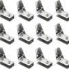 Stainless Steel Glass Door Hinge Double Head Magnetic Catch Closures with ABS Clamp Set for 5-7mm Glass Doors (1, White)