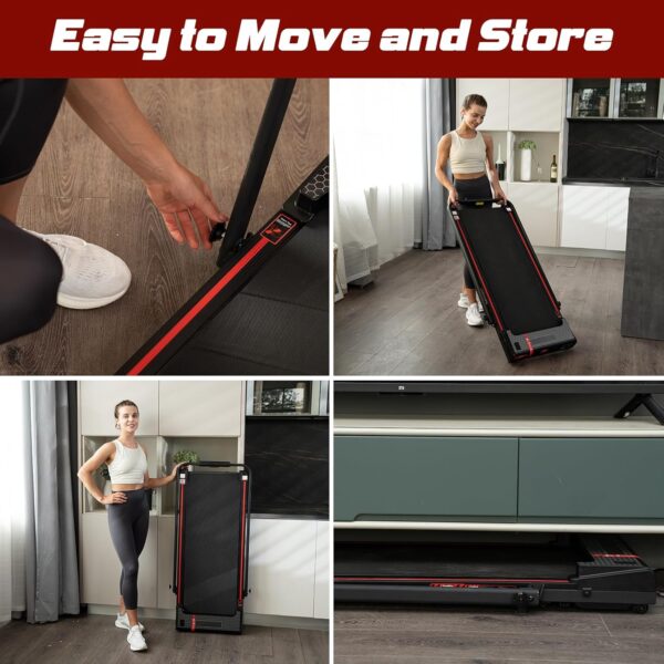 Folding Treadmill, 2 in 1 Folding Treadmill, Under Desk Folding Treadmill, Foldable Walking Pad with Handler, Running Treadmill