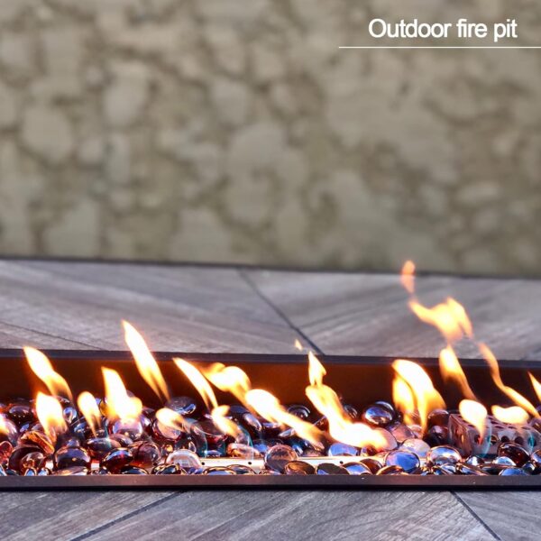 10 Pound 1/2 Inch Fire Glass Diamonds for Natural or Propane Fire Pit Fireplace and Landscaping, 10 Pounds Amber
