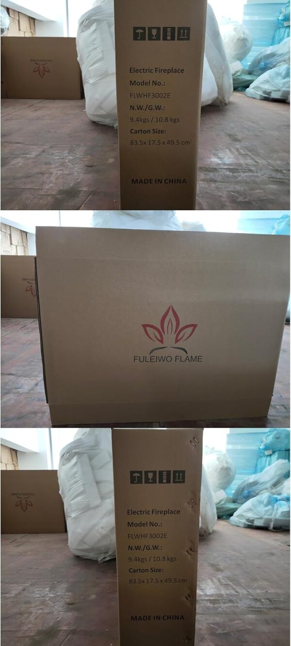 30" Electric Fireplace Wall Mounted Heater with Lifelike Flame Effect - 750W/1500W Energy Efficient, Easy Install Fireplace for Home, Apartment, Office (30 Inch, Black Frame)