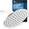 HammerHead Showers® ALL METAL 8 Inch Rainfall Shower Head – CHROME - Shower Head Rainfall - 2.5 GPM High Flow Shower Head Optimized for Pressure – Large Round Rain Shower Heads