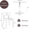 Clear Round Glass Top Dining Table Set for 4, 35'' Modern Luxury Circle Dinner Room Set, 5 PCS Minimalist Tulip Circular Kitchen Table Set, White Boucle Chairs, for Small Apartment (Gold)