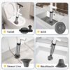 Toilet Plunger, Drain Clog Remover, High-Pressure Air Drain Blaster with Real-Time Barometer Powerful Drain Snake Sink Plunger Plumbing Tools, Plungers for Bathroom, Sink, Floor, Kitchen Clogged
