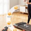 Walking Pad Treadmill, WalkDate Incline Walking Pad Under Desk Treadmills 330 Lbs Capacity, 2.5HP Low Noise Portable Running Machine for Home and Office, with LED Display, Remote Control, Beige