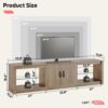 Bestier 70 Inch Gaming Entertainment Center with Adjustable Glass Shelves for 75 inch TV, Large Led TV Stand with Storage Cabinet, Modern Television Stand for Living Room, Bedroom, Pinewood