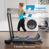 Goplus 2 in 1 Folding Treadmill, 300 LBS Capacity Walking Pad with Handle Bar, Under Desk Treadmill with Remote & APP Control and LED Display, Foldable Portable Treadmills for Home Small, Office
