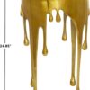 Deco 79 Aluminum Metal Abstract Melting Drip Accent Table with Melting Design and Shaded Glass Top, 16' x 16' x 25', Gold