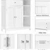 Yaheetech Bathroom Floor Cabinet, Kitchen Freestanding Storage Organizer, Large Side Cabinet with Doors, Drawer & Adjustable Shelves for Living Room, Entryway, 12" D x 29.5" W x 31.5" H, White