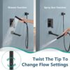 Aolemi Shower Tub Faucet Set Wall Mount,Tub and Shower Faucet Combo,Shower System,with 2 in 1 Handheld Sprayer,Rough-in Valve,with 10 Inch Showerhead Matte Black