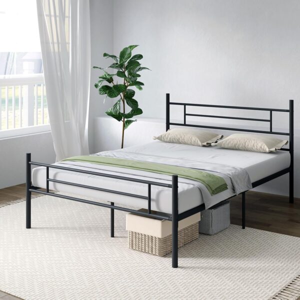 Novilla Queen Bed Frame with Headboard and Footboard, 14 Inch Metal Platform Bed Frame Queen Size, Large Storage Space, Heavy Duty Slats Support, Mattress Foundation No Box Spring Needed