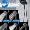 Black Shower Head with Handheld: 2-in-1 Shower Head High Pressure with Rainfall Showerhead Handheld Showerheads Detachable Shower Heads with Hose 2.5GPM Double Shower Head Dual Shower Heads Cambo