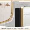 Keonjinn 60 x 32 Inch Large Brushed Brass Medicine Cabinets, Recessed Bathroom Medicine Cabinet, Dim Gold Stainless Steel Framed, Sturdy & Heavy, Adjustable Shelves, DTC Hinges, Soft Closing, Modern