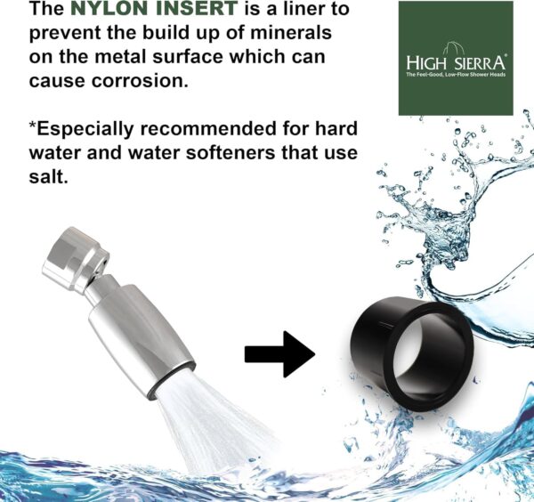 High Sierra Showerheads® - CLASSIC™ Solid Metal 1.8 GPM High Efficiency, Low Flow Shower Head, California Compliant - Polished Chrome Finish