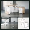 63" Standing Desk with File Cabinet, Privacy Panel, AC/USB, 1.18" Desktop, Executive L Shaped Height Adjustable Electric Stand Up Desk, Home Office Table with 3 Drawers, Light Walnut