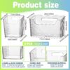 8 Pcs Storage Organizer Bins Wall Mounted Organizer Basket Plastic Cabinet Door Bins Stackable Hanging Baskets for Organizing for Wall Refrigerator Kitchen Bathroom Pantry(3.94'',Clear)