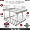 Rev-A-Shelf 2-Tier Kitchen Cabinet Pullout Shelf and Drawer Organizer Slide Out Pantry Storage Basket in Multiple Sizes, 24 x 22 In, 5WB2-2422-CR-1