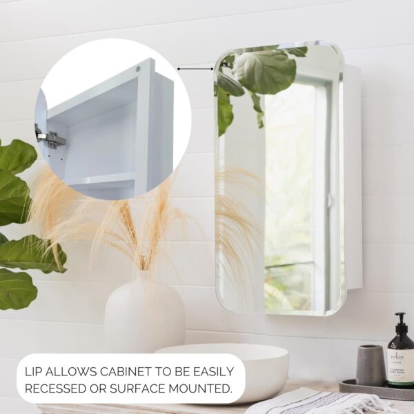 Medicine Cabinets For Bathroom With Mirror, Semi Recessed Cabinet or Surface Mounted With Storage - 16" x 29",Bathroom Medicine Cabinet With Mirror Medicine Cabinet