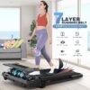 ANCHEER Walking Pad Treadmill with Incline&Adjustable Height,4 in 1 Under Desk Treadmills with Removable Desk Workstation,Foldable Treadmill for Home 300lbs Max,3 Type Control,Installation-Free