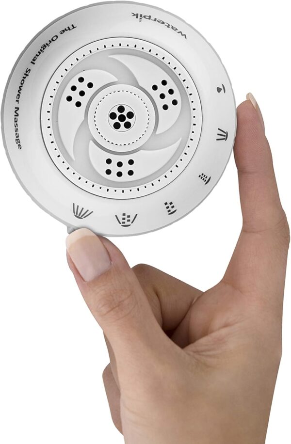 Waterpik Original Massage Shower Head with Massaging Sprays and 6 Modes, DIY Easy Installation, 1.8 GPM, White, SM-621E
