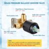 Bathtub Shower Faucet Set Wall Mounted 6 Inch 5-Spray Rainfall Shower Head with Rough-in Valve Single Handle Control Shower Trim Kit without Tub Spout, Oil Rubbed Bronze