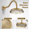 71ovFuQDZ7L._AC_SL1500_.jpg Shower System Faucet Set With Handheld Shower Bathroom Wall Mount Rough-in Valve and Water Supply Hose Included, Brushed Gold