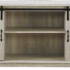 Walker Edison Richmond Modern Farmhouse Sliding Barn Door TV Stand for TVs up to 65 Inches, 58 Inch, Stone Grey