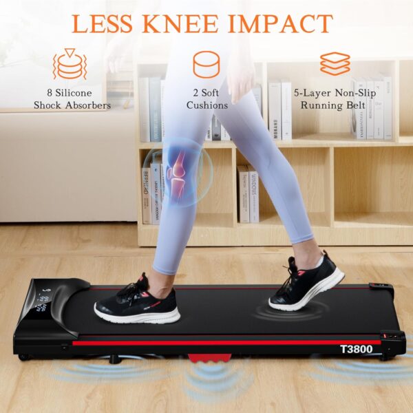 Walking Pad Treadmill, Under Desk Treadmill for Home Office, 2.5 HP Compact Portable Mini Treadmills Save Space, 2 in 1 Small Walking Pad LED Display, 265 lb Capacity