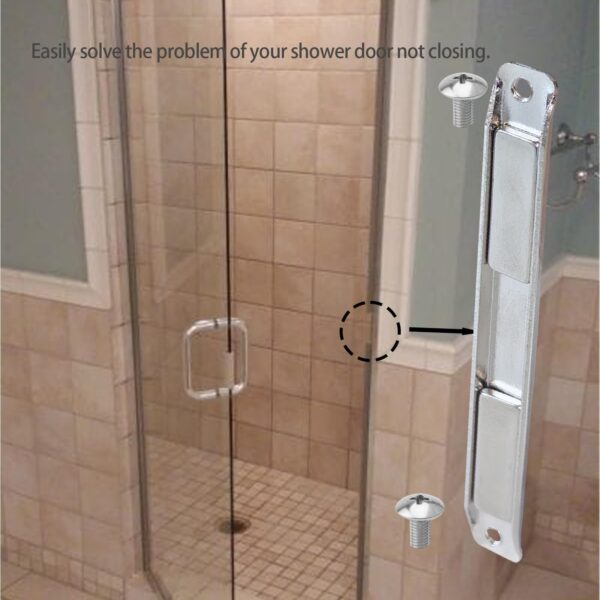Shower Door Magnet Replacement Stainless Steel U-Channel -with Magnet and Screws Shower Door Magnetic Latch for Swing Shower Doors Glass Shower Door Magnetic Strip